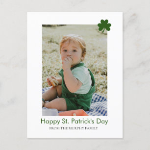 Minimalistische geluksshamrock St. Patrick's Day F Feestdagenkaart