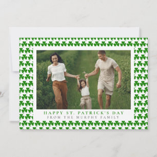 Minimalistische geluksshamrock St. Patrick's Day F Feestdagenkaart