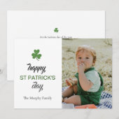 Minimalistische geluksshamrock St. Patrick's Day F Feestdagenkaart (Voorkant / Achterkant)