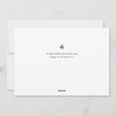 Minimalistische geluksshamrock St. Patrick's Day F Feestdagenkaart (Achterkant)