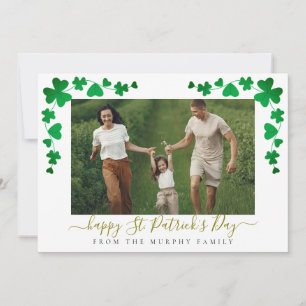 Minimalistische geluksshamrock St. Patrick's Day F Feestdagenkaart