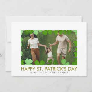 Minimalistische geluksshamrock St. Patrick's Day F Feestdagenkaart
