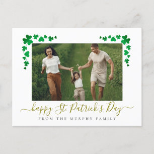 Minimalistische geluksshamrock St. Patrick's Day F Feestdagenkaart