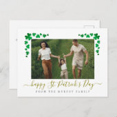 Minimalistische geluksshamrock St. Patrick's Day F Feestdagenkaart (Voorkant / Achterkant)