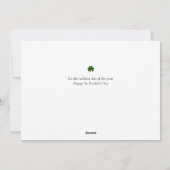 Minimalistische geluksshamrock St. Patrick's Day F Feestdagenkaart (Achterkant)