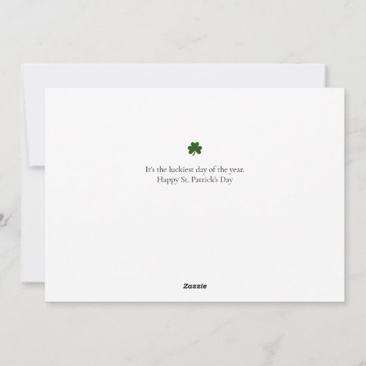 Minimalistische geluksshamrock St. Patrick's Day F Feestdagenkaart (Achterkant)