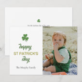 Minimalistische geluksshamrock St. Patrick's Day F Feestdagenkaart (Voorkant / Achterkant)