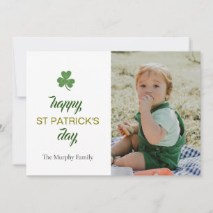 Minimalistische geluksshamrock St. Patrick's Day F Feestdagenkaart