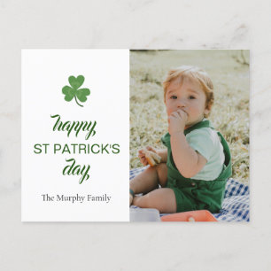Minimalistische geluksshamrock St. Patrick's Day F Feestdagenkaart