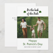 Minimalistische geluksshamrock St. Patrick's Day F Feestdagenkaart (Voorkant / Achterkant)