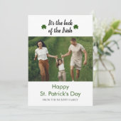 Minimalistische geluksshamrock St. Patrick's Day F Feestdagenkaart (Staand voorkant)