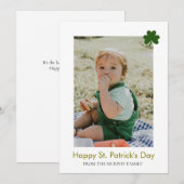 Minimalistische geluksshamrock St. Patrick's Day F Feestdagenkaart (Voorkant / Achterkant)