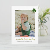 Minimalistische geluksshamrock St. Patrick's Day F Feestdagenkaart (Staand voorkant)