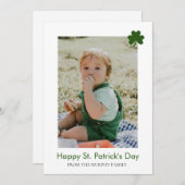 Minimalistische geluksshamrock St. Patrick's Day F Feestdagenkaart (Voorkant / Achterkant)