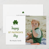 Minimalistische geluksshamrock St. Patrick's Day F Feestdagenkaart (Voorkant / Achterkant)