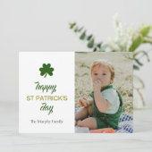 Minimalistische geluksshamrock St. Patrick's Day F Feestdagenkaart (Staand voorkant)