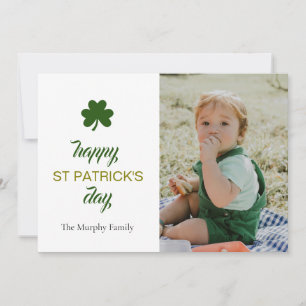 Minimalistische geluksshamrock St. Patrick's Day F Feestdagenkaart