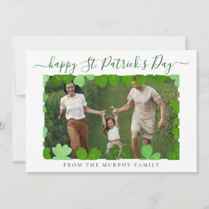 Minimalistische geluksshamrock St. Patrick's Day F Feestdagenkaart