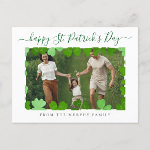 Minimalistische geluksshamrock St. Patrick's Day F Feestdagenkaart