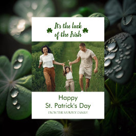 Minimalistische geluksshamrock St. Patrick's Day F Feestdagenkaart