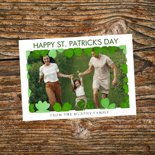 Minimalistische geluksshamrock St. Patrick's Day F Feestdagenkaart