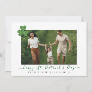 Minimalistische geluksshamrock St. Patrick's Day F Feestdagenkaart