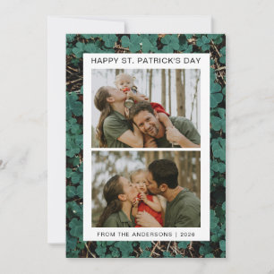 Minimalistische geluksshamrock St. Patrick's Day F Feestdagenkaart