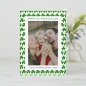 Minimalistische geluksshamrock St. Patrick's Day F Feestdagenkaart (Staand voorkant)