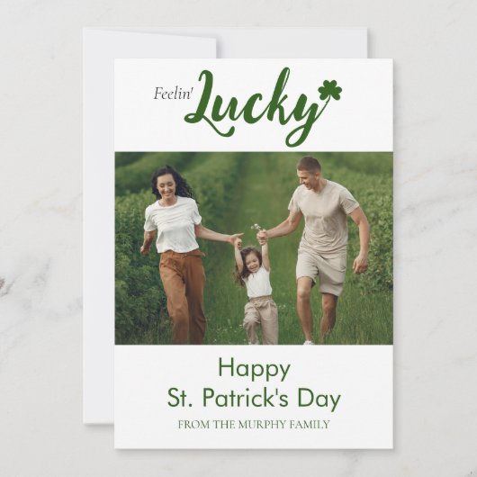 Minimalistische geluksshamrock St. Patrick's Day F Feestdagenkaart (Voorkant)