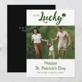 Minimalistische geluksshamrock St. Patrick's Day F Feestdagenkaart (Voorkant / Achterkant)