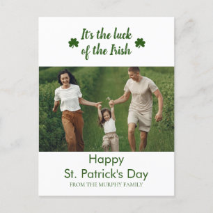 Minimalistische geluksshamrock St. Patrick's Day F Feestdagenkaart