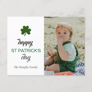 Minimalistische geluksshamrock St. Patrick's Day F Feestdagenkaart