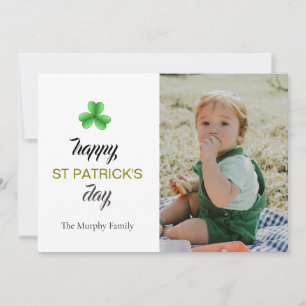Minimalistische geluksshamrock St. Patrick's Day F Feestdagenkaart