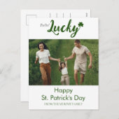 Minimalistische geluksshamrock St. Patrick's Day F Feestdagenkaart (Voorkant / Achterkant)