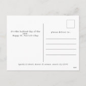 Minimalistische geluksshamrock St. Patrick's Day F Feestdagenkaart (Achterkant)