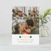Minimalistische geluksshamrock St. Patrick's Day F Feestdagenkaart (Staand voorkant)