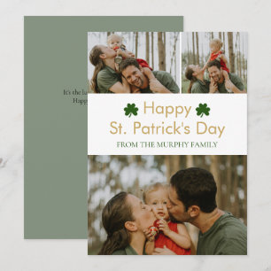 Minimalistische geluksshamrock St. Patrick's Day F Feestdagenkaart