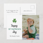 Minimalistische geluksshamrock St. Patrick's Day F Feestdagenkaart (Voorkant / Achterkant)