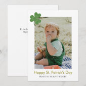 Minimalistische geluksshamrock St. Patrick's Day F Feestdagenkaart (Voorkant / Achterkant)