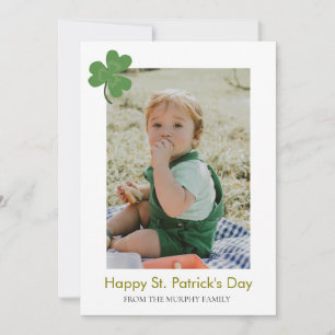 Minimalistische geluksshamrock St. Patrick's Day F Feestdagenkaart
