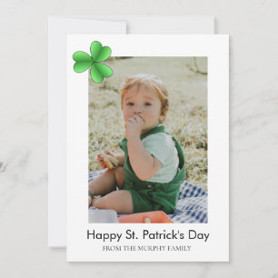 Minimalistische geluksshamrock St. Patrick's Day F Feestdagenkaart