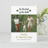 Minimalistische geluksshamrock St. Patrick's Day F Feestdagenkaart (Staand voorkant)