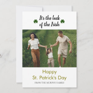 Minimalistische geluksshamrock St. Patrick's Day F Feestdagenkaart