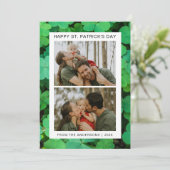 Minimalistische geluksshamrock St. Patrick's Day F Feestdagenkaart (Staand voorkant)