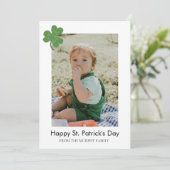 Minimalistische geluksshamrock St. Patrick's Day F Feestdagenkaart (Staand voorkant)