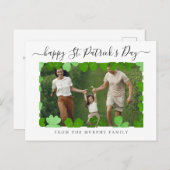 Minimalistische geluksshamrock St. Patrick's Day F Feestdagenkaart (Voorkant / Achterkant)