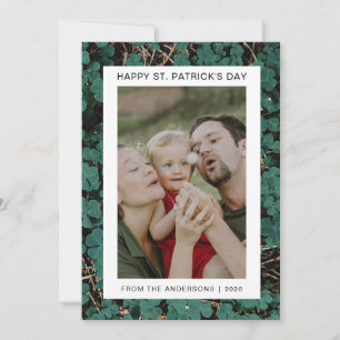 Minimalistische geluksshamrock St. Patrick's Day F Feestdagenkaart