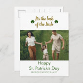 Minimalistische geluksshamrock St. Patrick's Day F Feestdagenkaart (Voorkant / Achterkant)