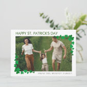 Minimalistische geluksshamrock St. Patrick's Day O Feestdagenkaart (Staand voorkant)