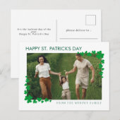 Minimalistische geluksshamrock St. Patrick's Day O Feestdagenkaart (Voorkant / Achterkant)